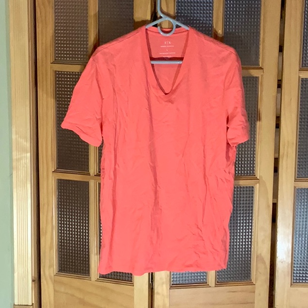 Armani Exchange Orange Pima Cotton T Shirt